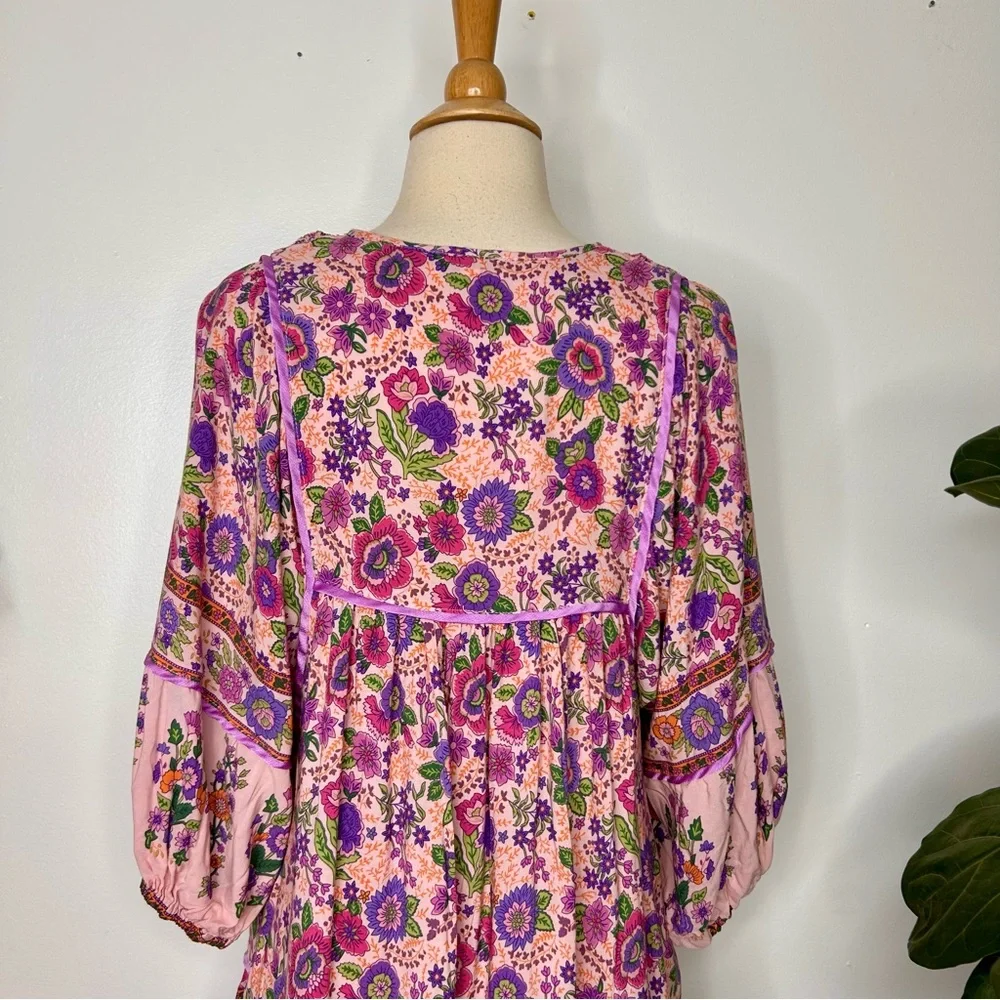 Umgee smocked front tassel tie boho dress - Picture 5 of 6